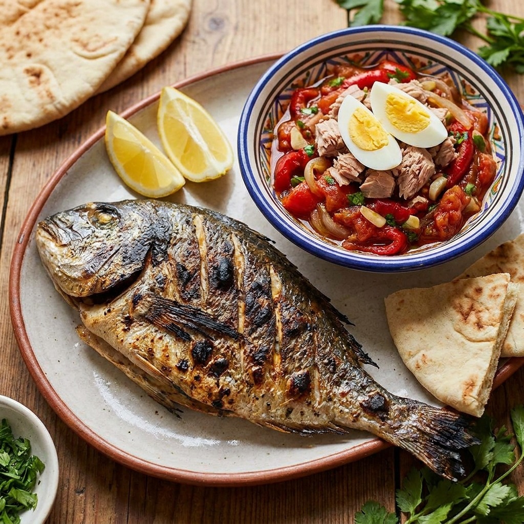 Poisson grillé mechouia